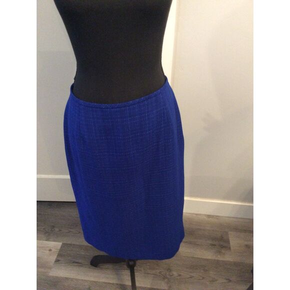 Vintage Isabella Skirt Suit Jacket Size 12 Career Church Blue Pencil Lined - Picture 4 of 6